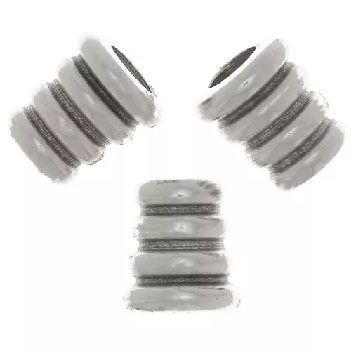 Perline a cono lavorate 5.5x5 mm - Placcatura argento antico x5