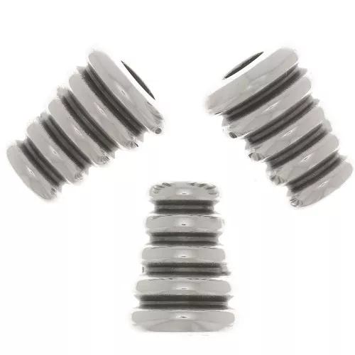 Perline a cono lavorate 8x6 mm - Placcatura in argento antico x5