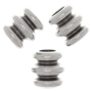 Perline a tubo lavorate 6x6 mm - Placcatura in argento antico x6