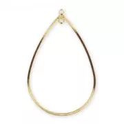 Pendente goccia con anellino 42 mm dorato con oro fino x1