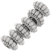 Perline rotonde lavorate 7 mm - Placcatura in argento antico x6