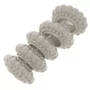 Perline rotonde lavorate 7 mm - Placcatura in argento antico x6