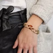 Collegamento ovale in plastica ritorta 23x16 mm - Dorato opaco x1