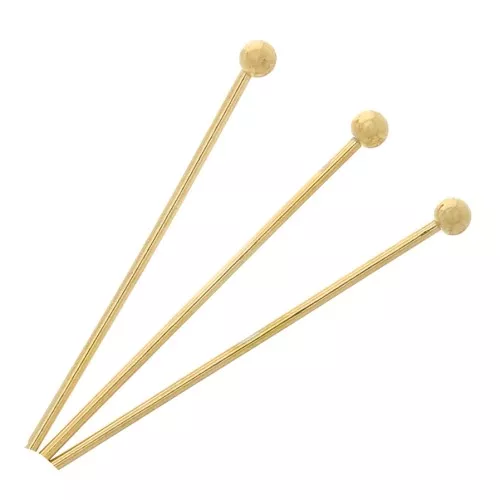 Chiodini a testa sferica 25x0.7 mm - acciaio inossidabile dorato 304 x6