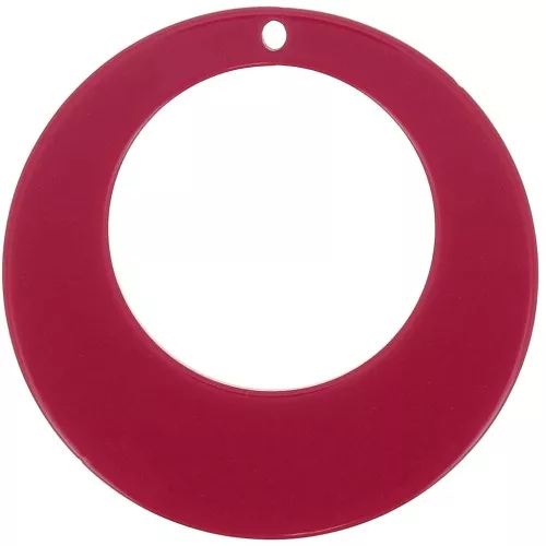 Pendente acrilico a cerchio scavato 50 mm - Rosso x1