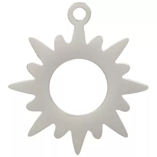 Ciondolo sole scavato 16x15 mm - Acciaio inossidabile 304 x1