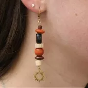 Ciondolo sole scavato 16x15 mm - acciaio inossidabile 304 dorato x1