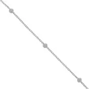 Catena forzatinacon perline rotonde alternate 3.5mm Acciaio inossidabile 304 x50cm