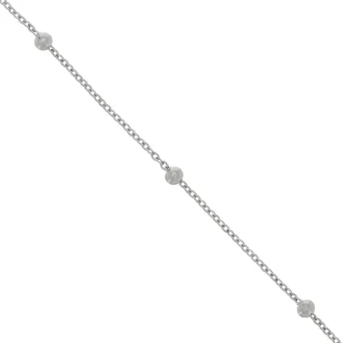 Catena forzatinacon perline rotonde alternate 3.5mm Acciaio inossidabile 304 x50cm