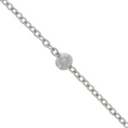 Catena forzatinacon perline rotonde alternate 3.5mm Acciaio inossidabile 304 x50cm