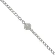 Catena forzatinacon perline rotonde alternate 3.5mm Acciaio inossidabile 304 x50cm