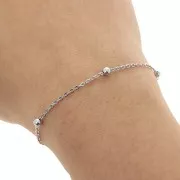 Catena forzatinacon perline rotonde alternate 3.5mm Acciaio inossidabile 304 x50cm