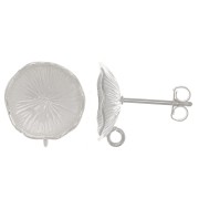 Orecchini a perno con fiore di loto 12mm -anello aperto - placcato argento fino x2|raw }}