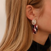 Orecchini a perno spirale 16 mm - con anello aperto - placcato argento fine x2