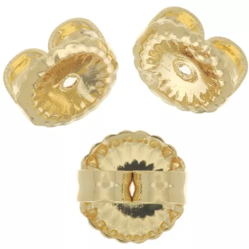 Farfalline - per orecchini a perno 6 mm - dorato con oro fino x6