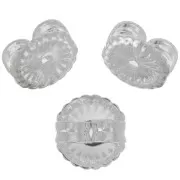 Farfalline - per orecchini a perno 6 mm - placcatura argento fino x6