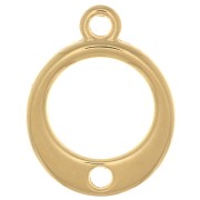 Ciondolo cerchio scavato con foro 14 mm - Dorato con oro fino x1|raw }}