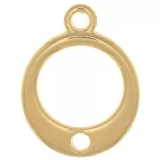 Ciondolo cerchio scavato con foro 14 mm - Dorato con oro fino x1
