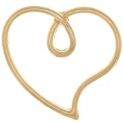 Pendente a forma di cuore scavato 16x17 mm - Dorato con oro fino x1|raw }}