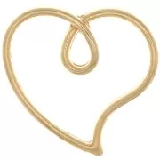 Pendente a forma di cuore scavato 16x17 mm - Dorato con oro fino x1