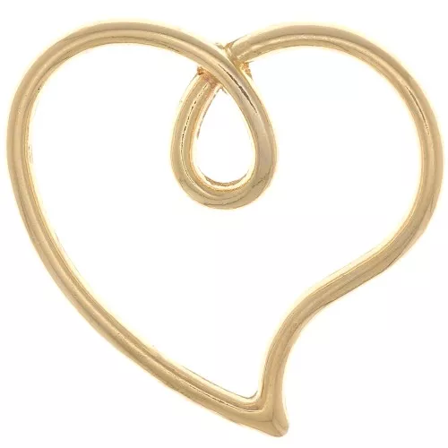 Pendente a forma di cuore scavato 16x17 mm - Dorato con oro fino x1