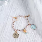 Distanziatore nodo 2 fori 8x12.5 mm - dorato con oro fino x1