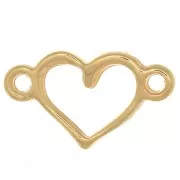 Distanziatore a cuore a 2 anelli 8x14.5 mm - dorato con oro fino x1