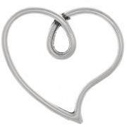 Pendente a forma di cuore scavato 16x17 mm - placcatura in argento antico x1|raw }}