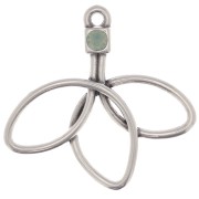 Pendente fiore 27x28mm per cabochon 1088 3mm-Placcatura argento antico x1