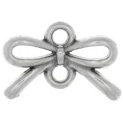 Distanziatore nodo 2 fori 8x12.5 mm - Placcatura argento antico x1