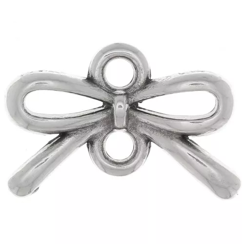 Distanziatore nodo 2 fori 8x12.5 mm - Placcatura argento antico x1