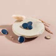 Bottone per cucire in metallo con coda - Atelier Brunette Dotty 15 mm - River x1