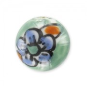 Tonda in ceramica mm. 12 Blu/Verde x1