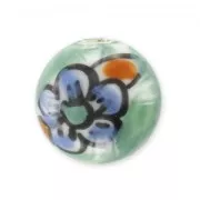 Tonda in ceramica mm. 12 Blu/Verde x1