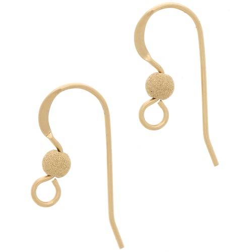 Ganci a sfera con diamanti 13 mm -Gold filled x2