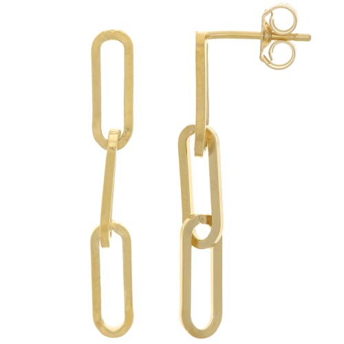 Chiodi di orecchie rettangolo 30x4 mm - Gold filled x2