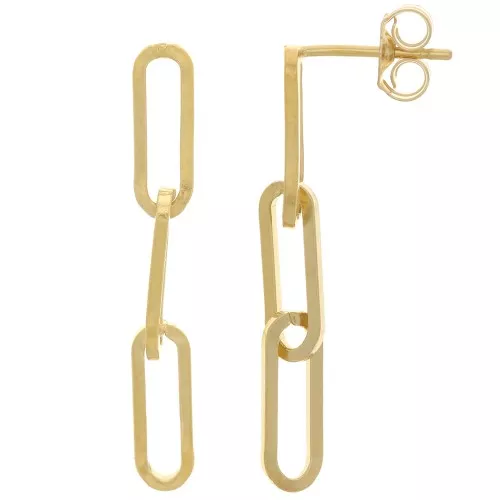 Chiodi di orecchie rettangolo 30x4 mm - Gold filled x2