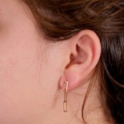 Chiodi di orecchie rettangolo 30x4 mm - Gold filled x2