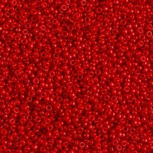 Rocaille Miyuki 15/0 1684 - Dyed Semi-Frosted Opaque Bright Red x8g