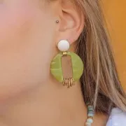 Orecchini a perno disco 12 mm con gancio aperto - Argentato x2