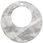 Pendente rotondo martellato traforato 40 mm - Rodio x1|raw }}
