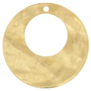 Pendente rotondo martellato traforato 40 mm -Dorato con oro fino x1