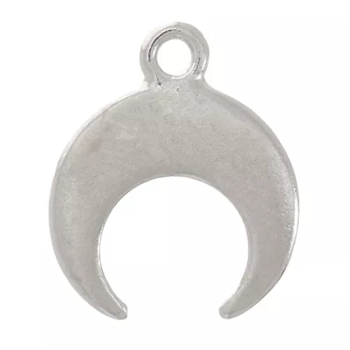 Mini ciondolo corno 9x8 mm - Rodio x1