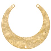 Distanziatore per collana mezzaluna martellato 33x35 mm - Dorato con oro fino x1