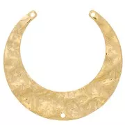 Distanziatore per collana mezzaluna martellato 33x35 mm - Dorato con oro fino x1