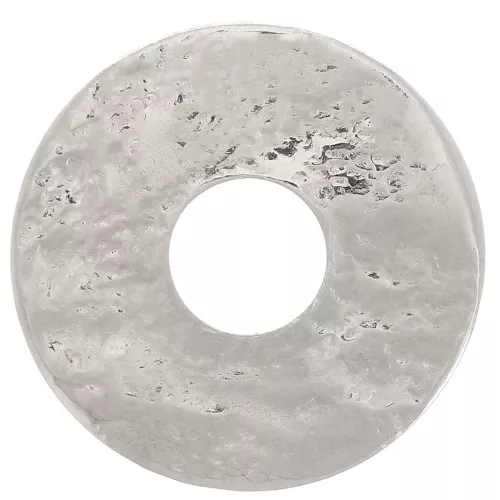 Distanziatore a disco scavato martellato 15 mm - Rodio x1
