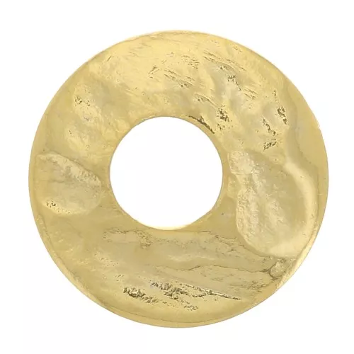 Distanziatore a disco scavato martellato 10 mm - Dorato con oro fino x1