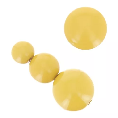 Assortimento di 26 perline rotonde 6-8-10 mm e 2 cabochon di resina - Ocra