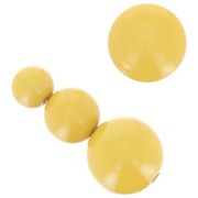 Assortimento di 26 perline rotonde 8-10-14 mm e 2 cabochon di resina - Ocra