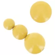 Assortimento di 26 perline rotonde 8-10-14 mm e 2 cabochon di resina - Ocra